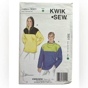 Vintage Y2K, uncut, factory folded Kwik Sew Pattern 3001  XS - XL